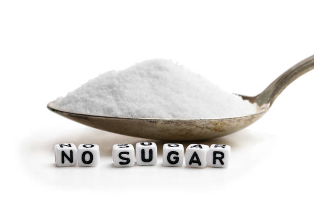 istock Spoon full of sugar substitute stevia. No sugar concept 1154152167