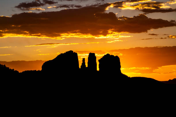 Sunset over cathedral rock in Sedona, AZ