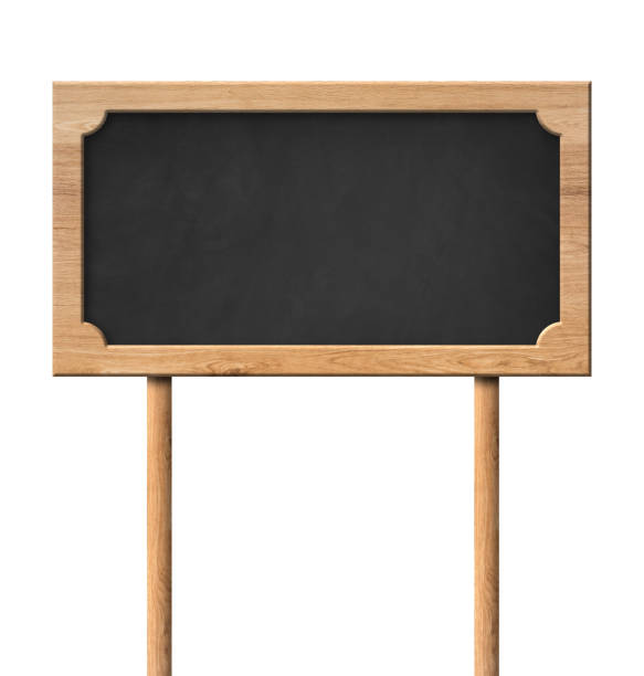 istock Decorative blackboard with bright wooden frame and poles 1154163191
