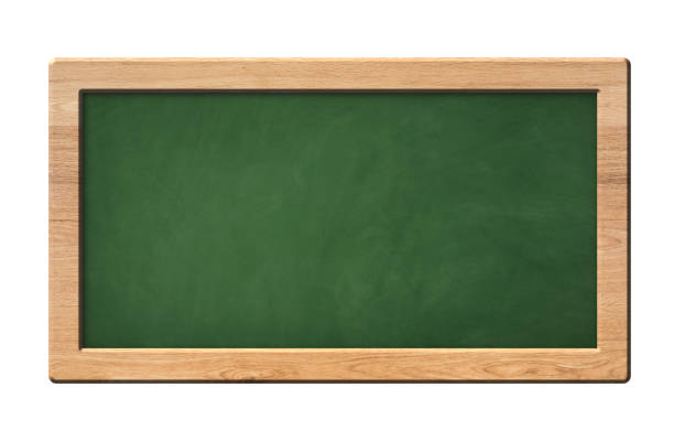 istock Old green blackboard with bright wooden frame 1154164935
