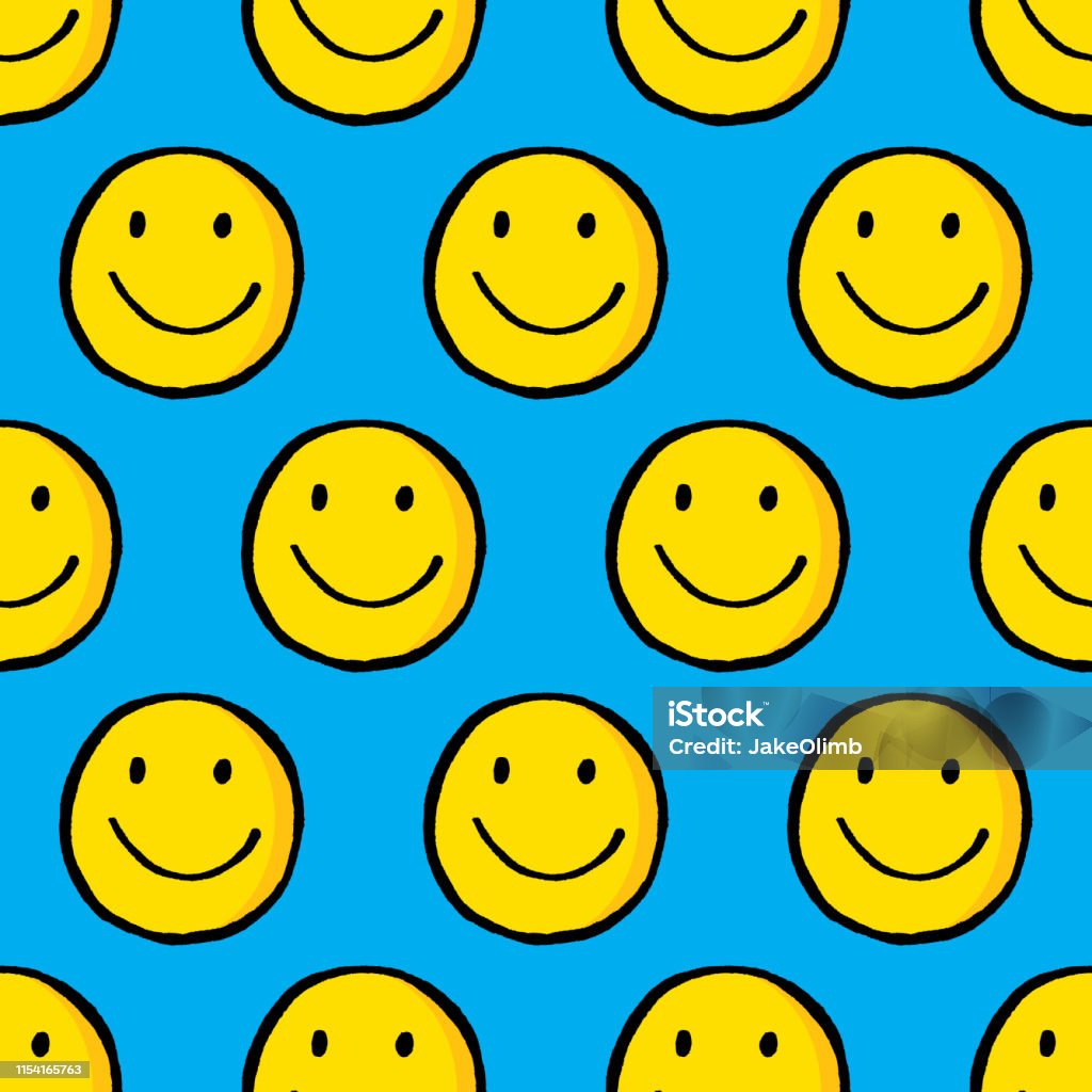 Smiley Face Hand Drawn Pattern Stock Illustration - Download Image ...