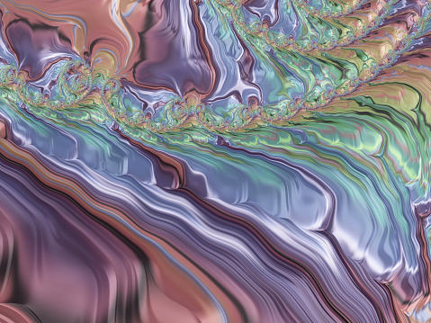 Pearl Colorful Wave Background Pastel Bright Shiny Swirl Pattern Multi Colored Wavy Melting Texture Digitally Generated Image Fractal Fine Art