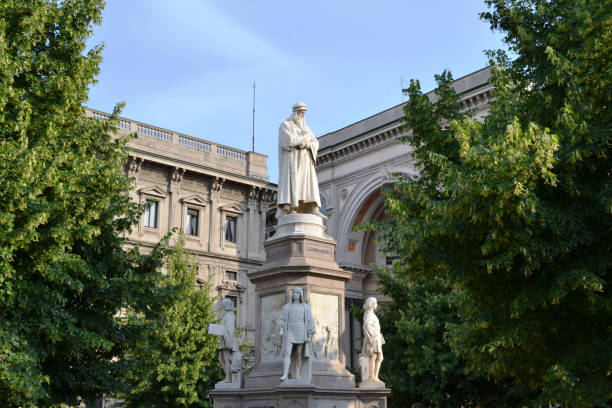 istock Monument to Leonardo da Vinci at Piazza della Scala square in Milan. 1154194536