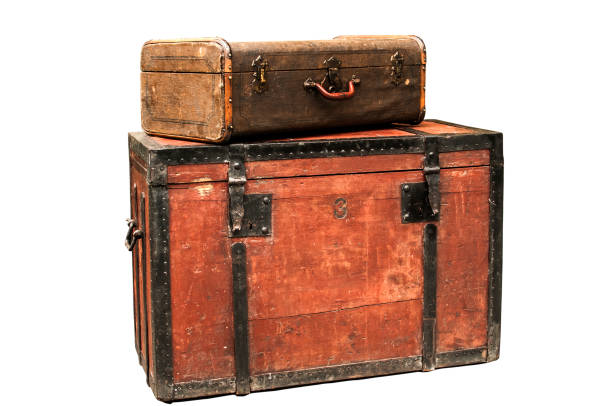 istock Old wooden chest and suitcase 1154195875
