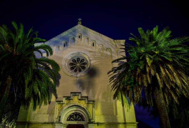 istock Church at night in Herceg Novi Montenegro 1154221009