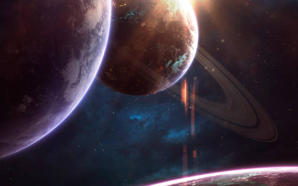 istock Planets and clouds of star dust . Deep space image, science fiction fantasy in high resolution ideal for wallpaper and print. Elements of this image furnished by NASA 1154222755