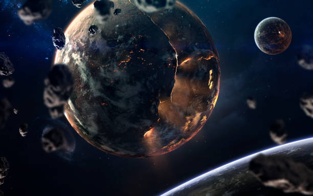 istock Molten core of burning planet. Deep space image, science fiction fantasy in high resolution ideal for wallpaper and print. Elements of this image furnished by NASA 1154222770