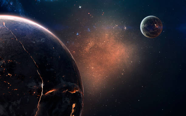 istock Molten core of burning planet. Deep space image, science fiction fantasy in high resolution ideal for wallpaper and print. Elements of this image furnished by NASA 1154222786