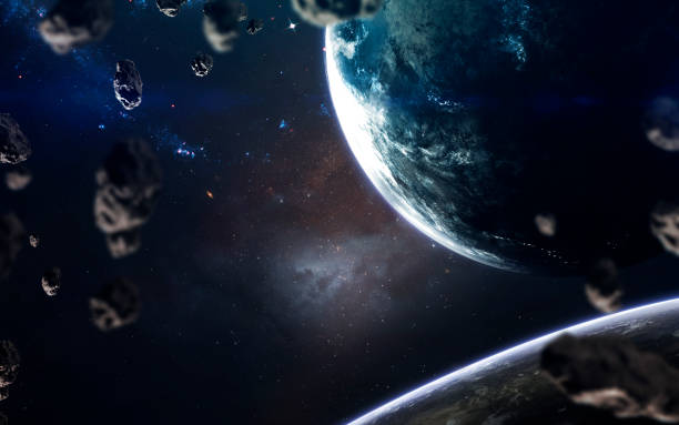 istock Planets, glowing stars and asteroids. Deep space image, science fiction fantasy in high resolution ideal for wallpaper and print. Elements of this image furnished by NASA 1154222792