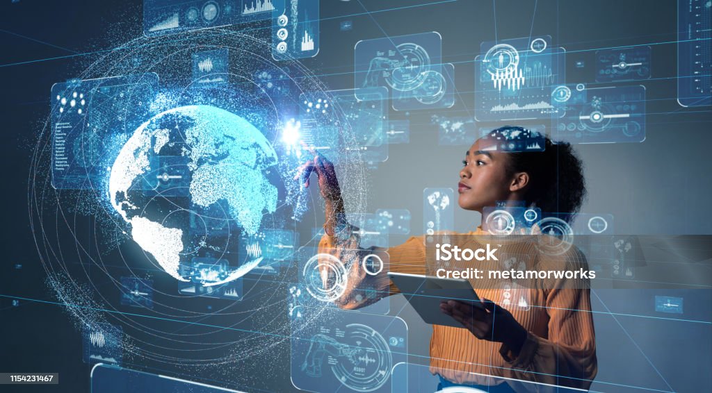 GUI (Graphical User Interface) concept. Technology Stock Photo