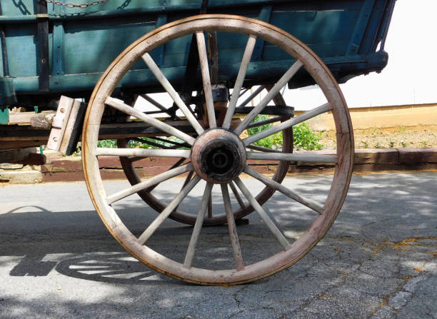 istock A wooden wagon wheel 1154242767