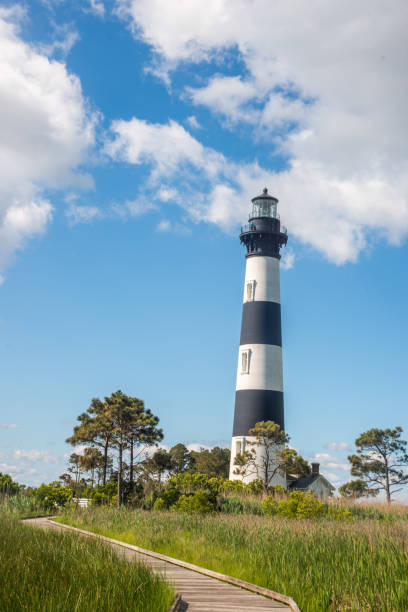istock Lightihouse on the seashore with the beautiful sky with clouds 1154248419