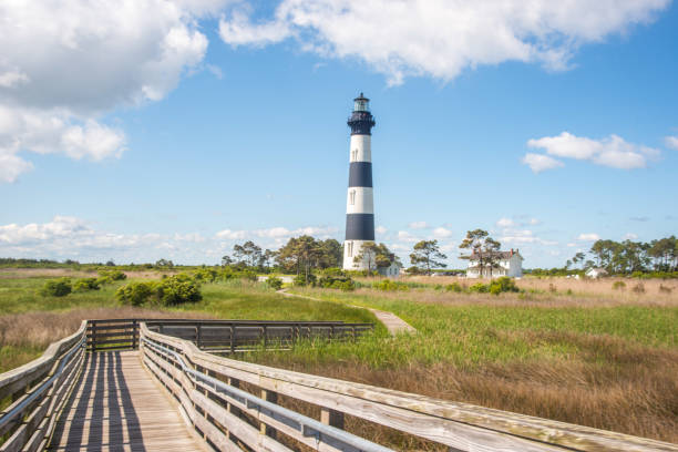 istock Lightihouse on the seashore with the beautiful sky with clouds 1154248598
