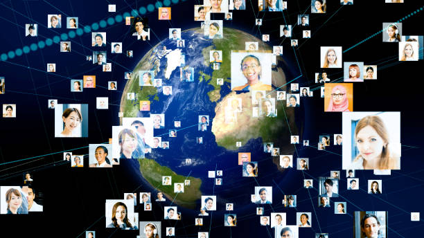 istock Global communication network concept. Various ethnic group people. 1154261939