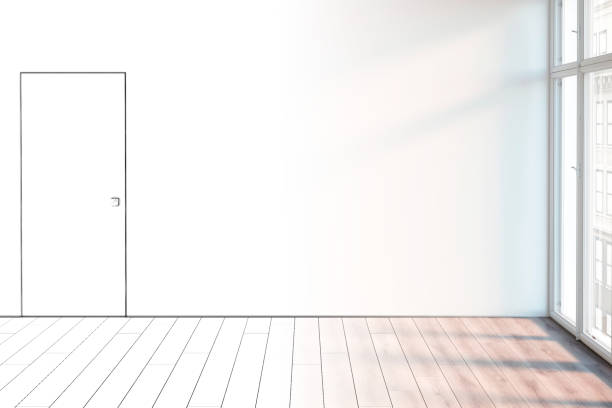 istock Sketch of an empty room  became real interior 1154282325