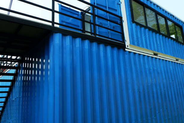 istock Close to Box shipping container office building. 1154294424