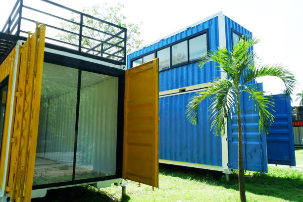istock Close to Box shipping container office building. 1154294649
