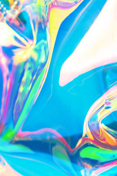 istock Neon holographic background. Wallpaper hologram with copy space. Wrinkled abstract texture with multiple colors. 1154314248