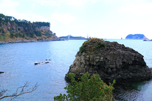 It is a landscape of Jeju coast.