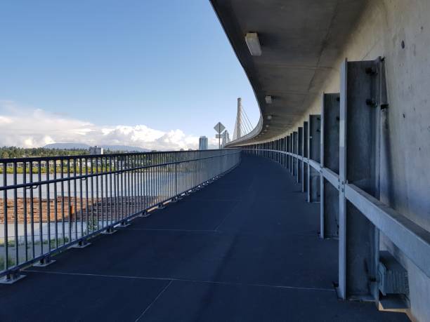 istock North Arm Bridge.  Empty Canada Line bikeway. 1154319858