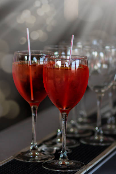 istock Spritz cocktail in glass on bar table 1154321119