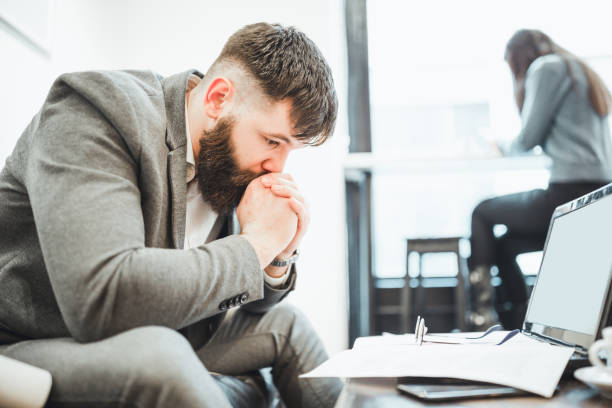 istock Hipster businessman working in cafe on coffee break 1154322999