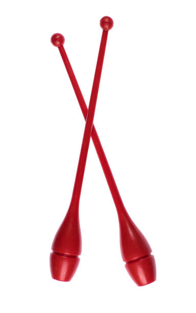 istock red sport clubs for rhythmic gymnastics on a white background 1154324821
