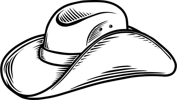 ilustraciones, imágenes clip art, dibujos animados e iconos de stock de ilustración de sombrero vaquero aislado sobre fondo blanco. elemento de diseño para póster, tarjeta, banner, cartel, emblema, etiqueta. ilustración vectorial - cowboy hat hat wild west isolated