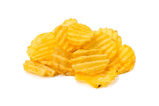 istock yellow potato chips isolated on white 1154328374