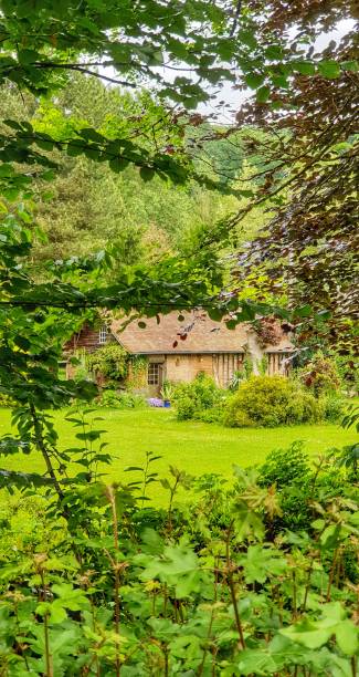 istock Small old Norman house surrounded by vegetation in the countryside 1154334564