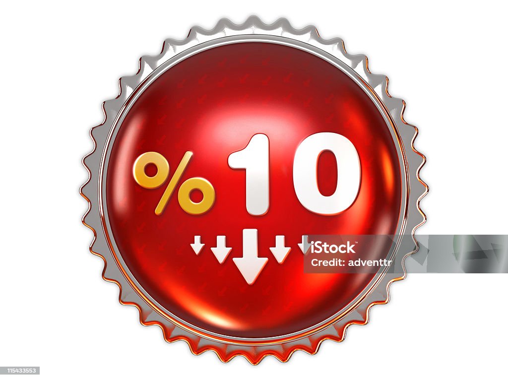 Emblema de desconto de 10% - Royalty-free Baixo Foto de stock