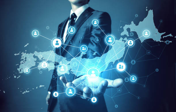 istock Japan communication network concept. Japanese business. 1154341657