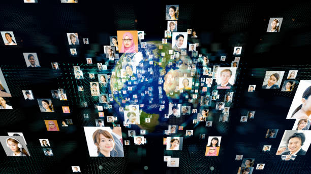istock Global communication network concept. Various ethnic group people. 1154341716