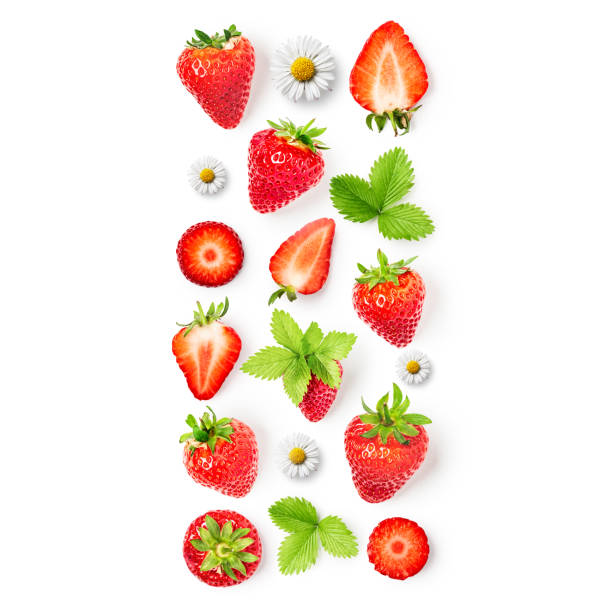 istock Strawberry spring fruits set 1154341734