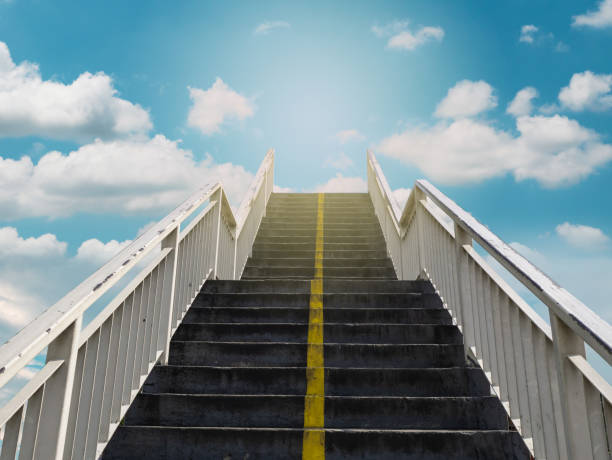 istock Stairway to heaven, Steps with heavenly sky 1154351130
