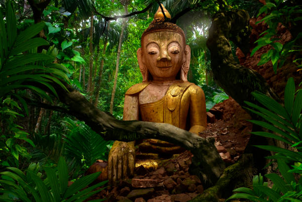 istock Meditation in the Buddhist temple 1154358945