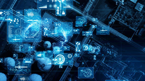 istock Modern plant and communication network concept. IoT (Internet of Things). INDUSTRY 4.0 1154359998