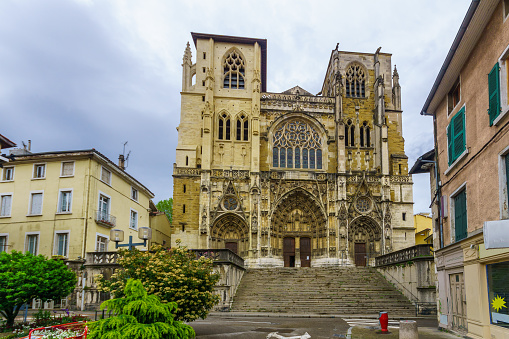 View of the cathedral of Saint-Maurice, in Vienne, Isere department, France