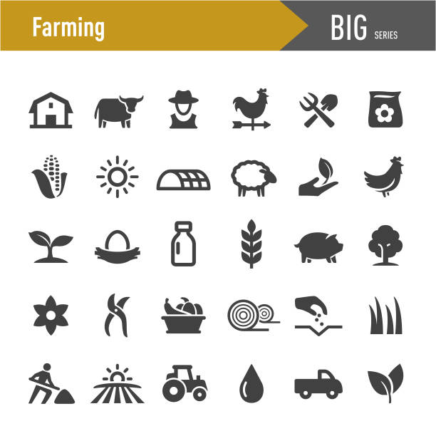 農業のアイコン-ビッグシリーズ - 風見鶏点のイラスト素材／クリップアート素材／マンガ素材／アイコン素材