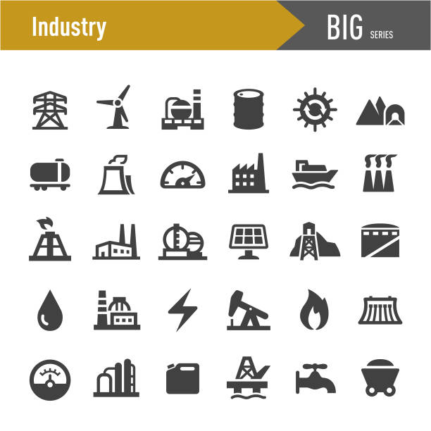 Industry Icons - Big Series Industry, industrial building stock illustrations