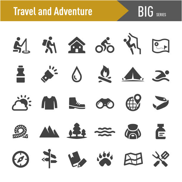 旅行や冒険のアイコン-ビッグシリーズ - bicycle sign symbol bicycle lane点のイラスト素材／クリップアート素材／マンガ素材／アイコン素材