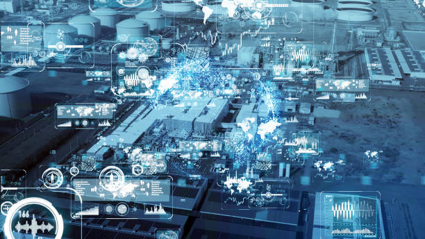istock Modern plant and communication network concept. IoT (Internet of Things). INDUSTRY 4.0 1154371645