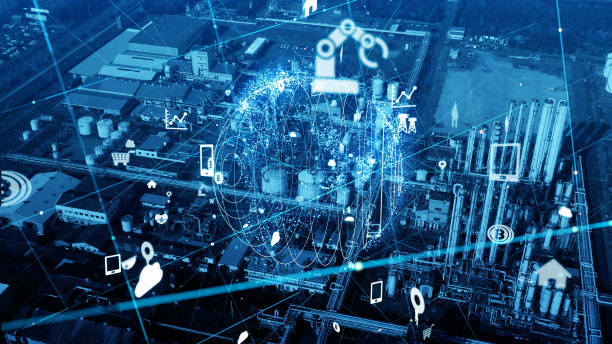 istock Modern plant and communication network concept. IoT (Internet of Things). INDUSTRY 4.0 1154371654