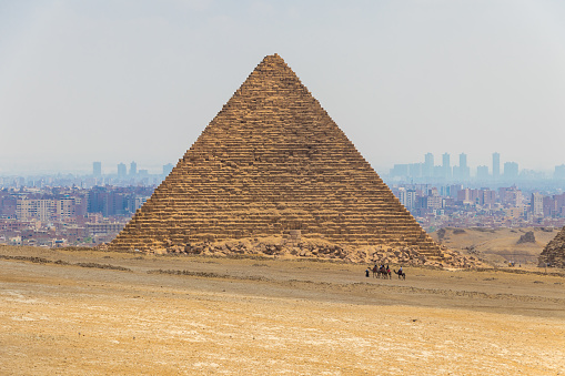 Dust Through The Desert Near Pyramid of Khafre In Cairo, Egypt