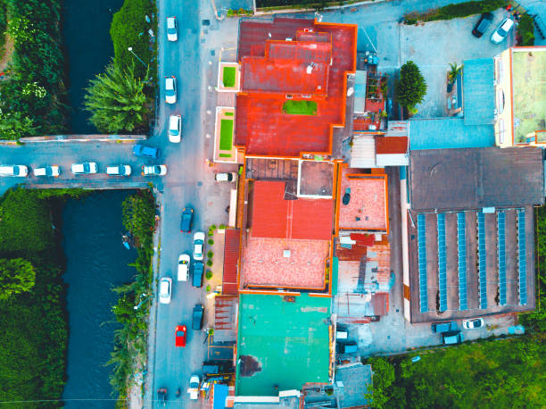 istock Rooftop view of large commercial complex 1154371958