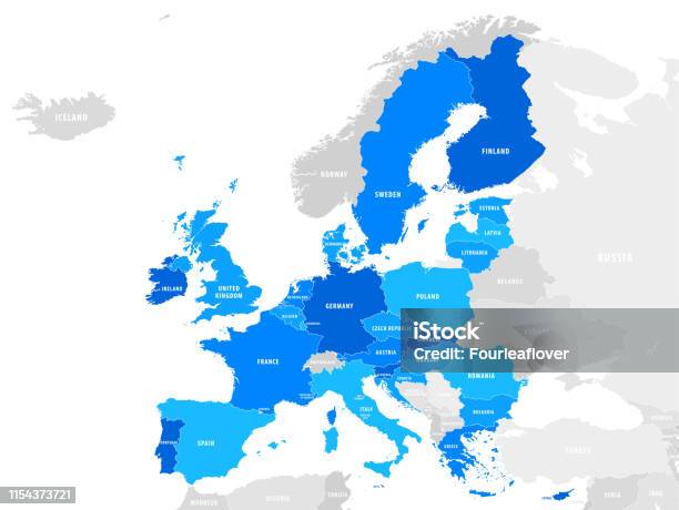 유럽 연합 의 벡터 지도 지도에 대한 스톡 벡터 아트 및 기타 이미지 - 지도, 유럽, 유럽 연합