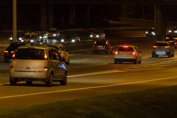 istock car traffic at night on the road 1154374447