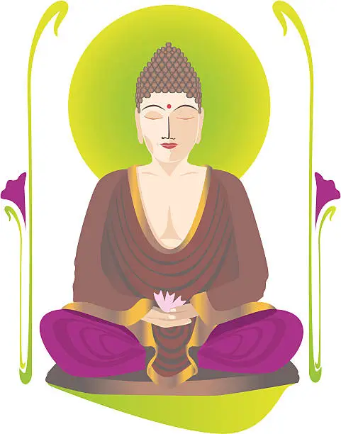 Vector illustration of Buddha in meditation