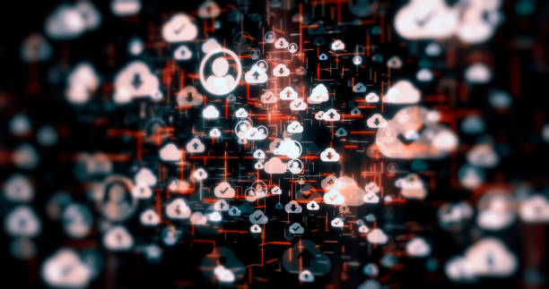 istock Social Network Connections icons on technology backgrounds 1154379242