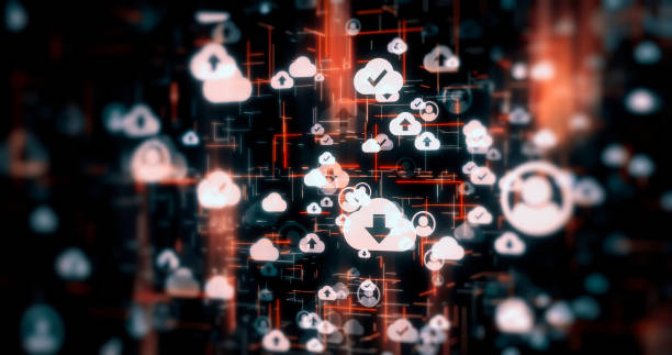 istock Social Network Connections icons on technology backgrounds 1154379255